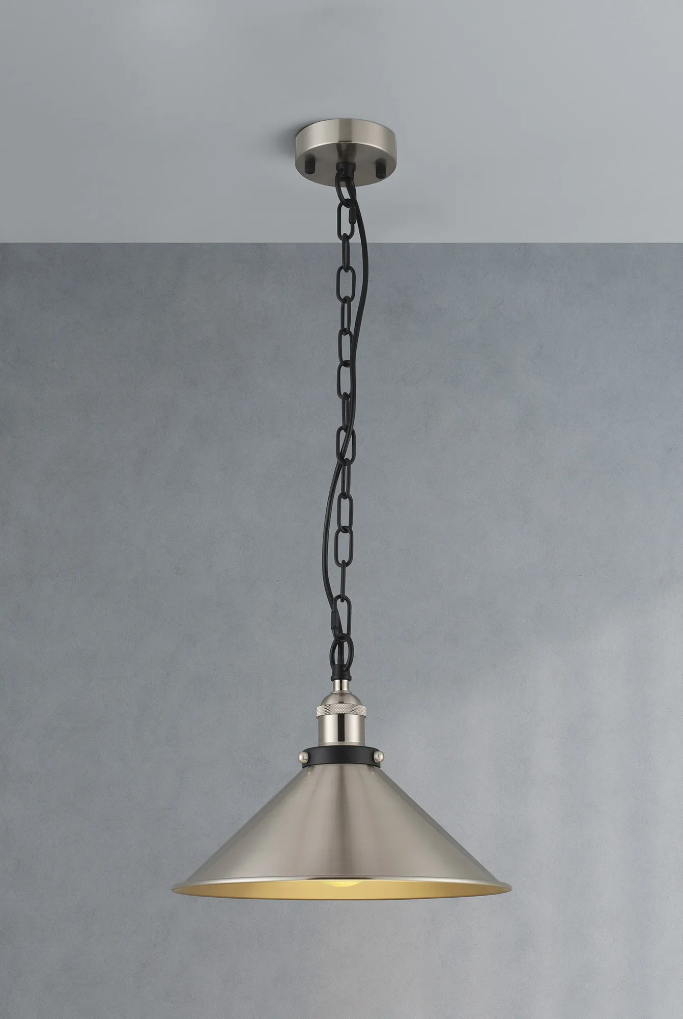 Damien-Satin Nickel Ceiling Lights Deco Single Pendant